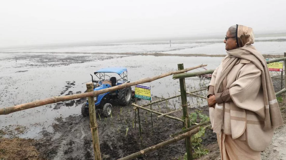 পৈত্রিক জমি পরিদর্শন করলেন প্রধানমন্ত্রী