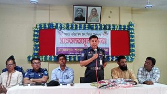 মাধবপুরে ঈদ উপলক্ষে হাইওয়ে পুলিশের সচেতনতামূলক সভা