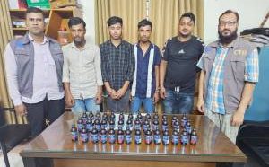 জৈন্তাপুরে সিআইডি’র অভিযানে ফেন্সিডিলসহ আটক ৪