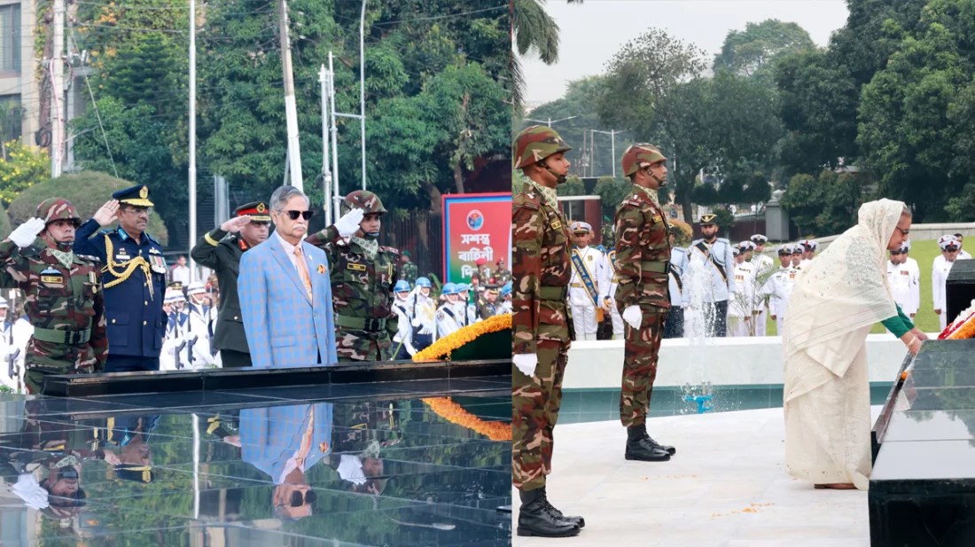 শিখা অনির্বাণে রাষ্ট্রপতি-প্রধানমন্ত্রীর শ্রদ্ধা