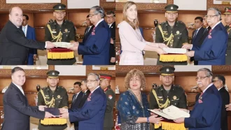 রাষ্ট্রপতির কাছে সাত দেশের অনাবাসিক রাষ্ট্রদূতের পরিচয়পত্র পেশ