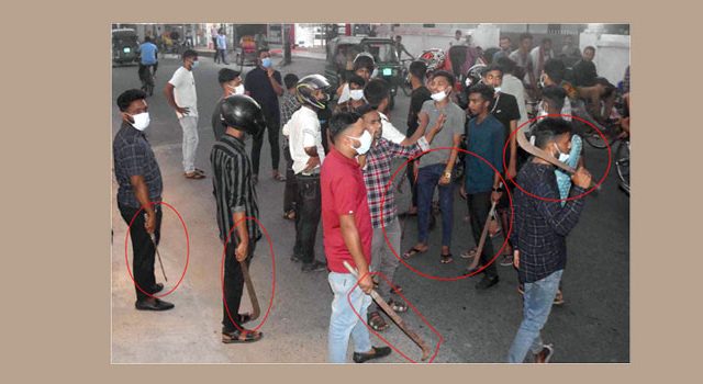 সিলেটে রাস্তায় ছাত্রলীগের অবস্থান, বন্দরবাজারে কোটা আন্দোলনকারীদের ধাওয়া