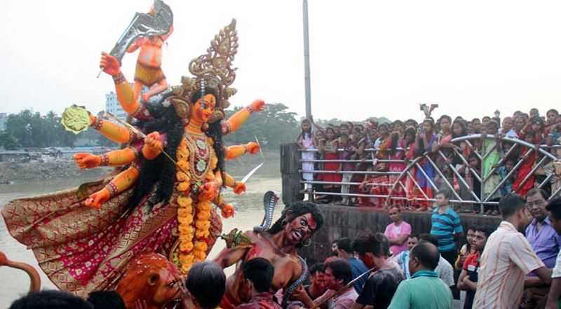 সিলেটে শান্তিপূর্ণভাবে শেষ হলো দুর্গাপূজা