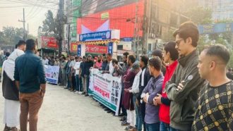 আন্তর্জাতিক মানবাধিকার দিবস উপলক্ষে সিলেট ল’ কলেজ ছাত্রদলের মানববন্ধন