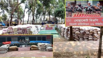 সিলেটে ৫ কোটি টাকার বিশাল চোরা চালান জব্দ করল বিজিবি