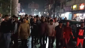 আ.লীগের মিছিলের প্রতিবাদে সিলেটে বিক্ষোভ