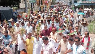 সুনামগঞ্জে জেলা বিএনপির বিশাল শোভাযাত্রা