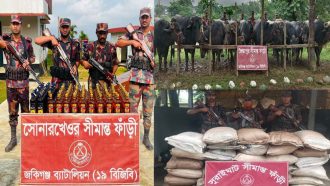 সিলেট সীমান্তে আজও অর্ধকোটি টাকা মালামাল জব্দ