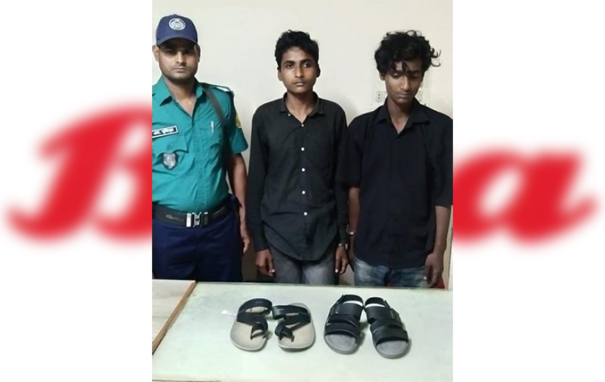 সিলেটে লুটের জুতাসহ গ্রেফতার ২