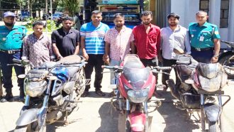 সিলেট থেকে বাইক চুরি, বি.বাড়িয়ায় গ্রেফতার ৬
