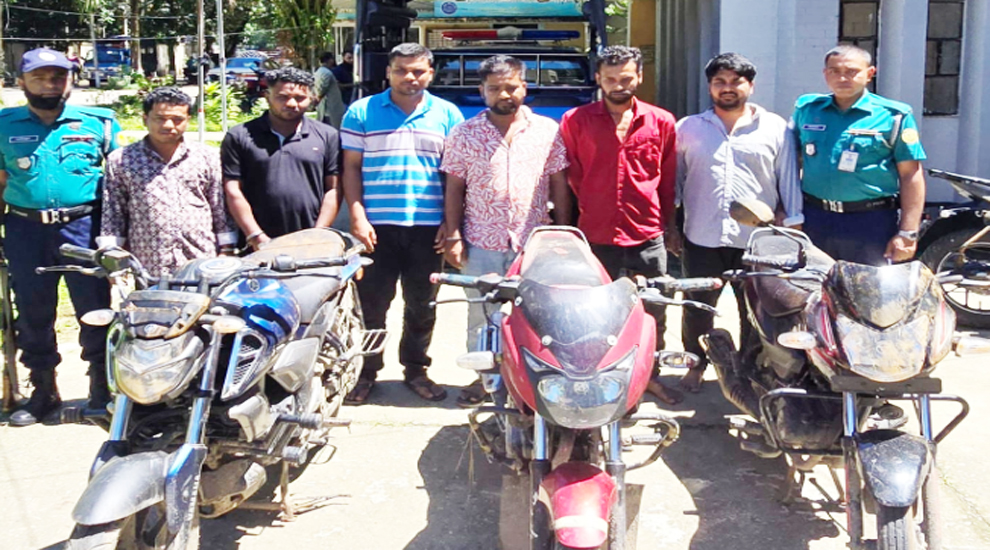 সিলেট থেকে বাইক চুরি, বি.বাড়িয়ায় গ্রেফতার ৬