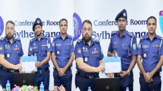 সিলেটের শ্রেষ্ঠ ওসি আদনান শ্রেষ্ঠ এসআই আসিব