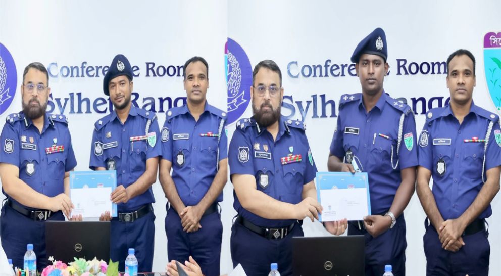 সিলেটের শ্রেষ্ঠ ওসি আদনান শ্রেষ্ঠ এসআই আসিব