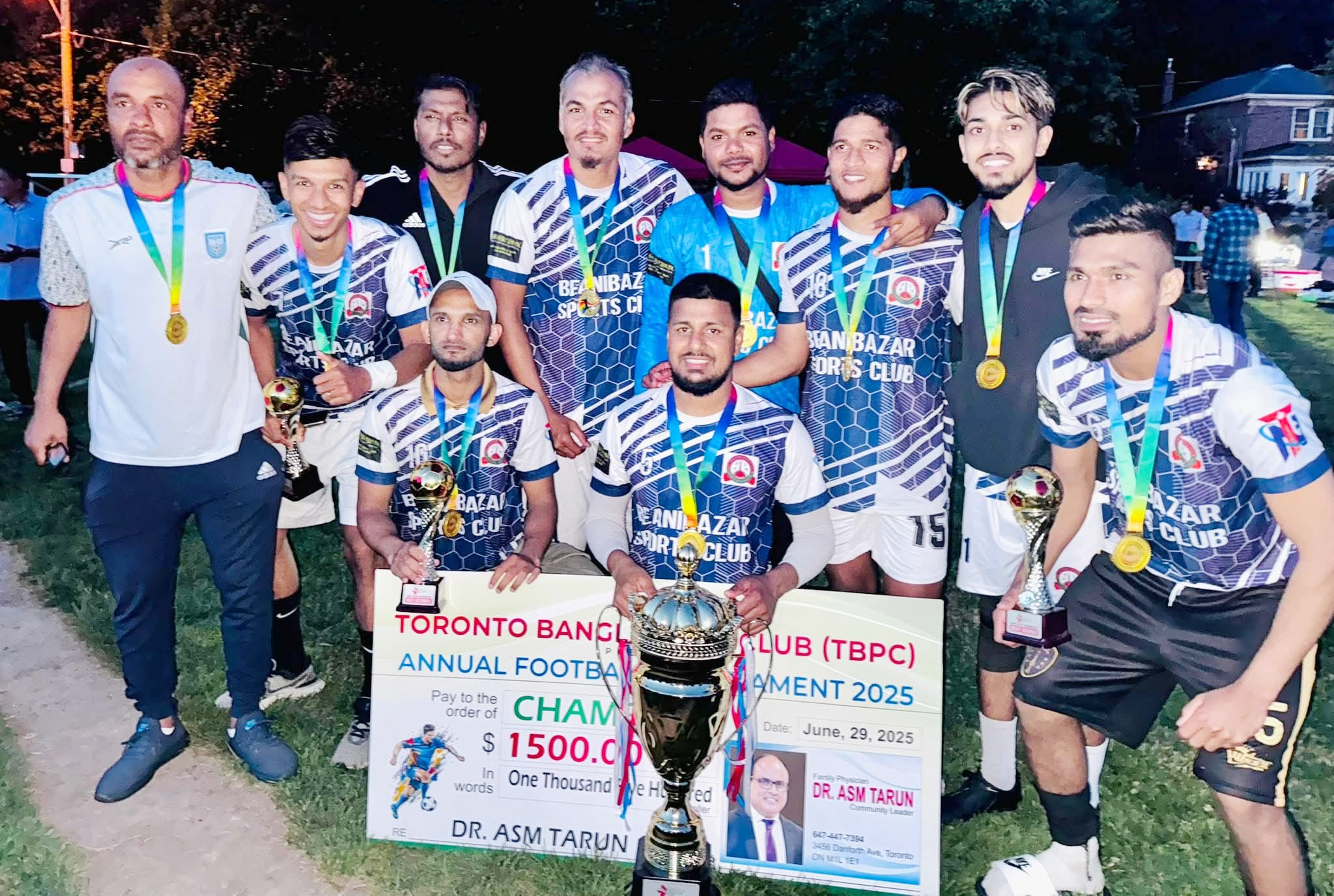 চ্যাম্পিয়ন বিয়ানীবাজার স্পোর্টস ক্লাব টরেন্টো