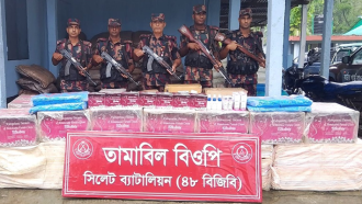 সিলেট সীমান্তে চোরাচালান ঠেকালো বিজিবি, জব্দ ২ কোটি টাকার পণ্য