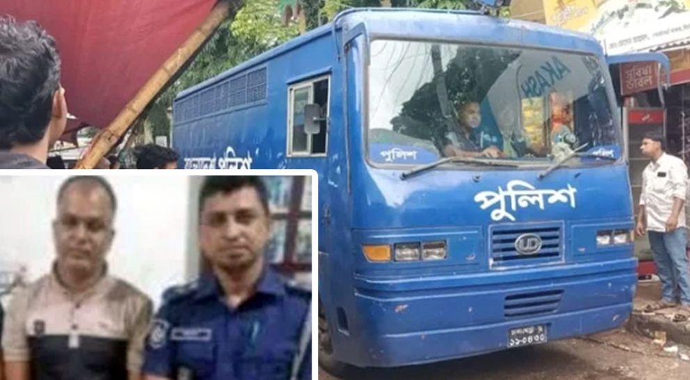 সিলেটে প্রিজন ভ্যানে ‘জয় বাংলা, জয় বঙ্গবন্ধু’ স্লোগান