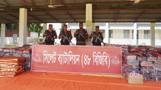 সিলেট সীমান্তে প্রায় দেড় কোটি টাকার ভারতীয় পণ্য জব্দ