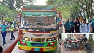 সিলেটে স্কুল বাসের ধাক্কায় যুবক ঘায়েল