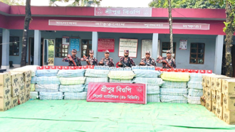 সিলেট সীমান্তে ৪ কোটি টাকার পণ্য জব্দ : আটক ১