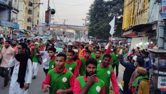 বিয়ানীবাজারে কয়েক হাজার কর্মী সমর্থক নিয়ে জামায়াত প্রার্থী সেলিম উদ্দিনের গণমিছিল