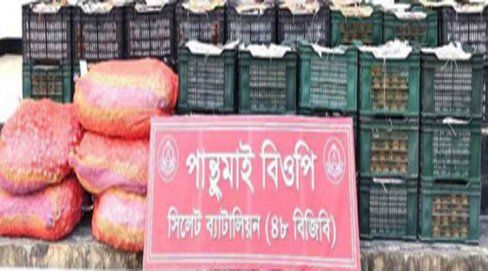 সিলেটে জব্দ ১কোটি ৯ লাখ টাকার ভারতীয় পণ্য