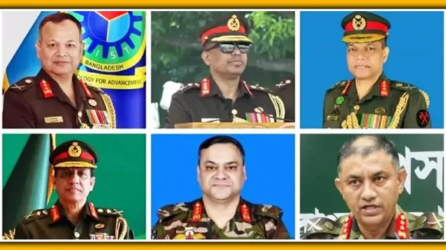 সেনাবাহিনীর শীর্ষ ৬ পদে রদবদল