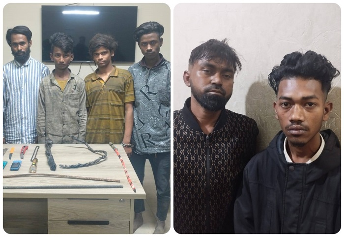 বন্দরবাজারে ড্রেনের ভেতর থেকে ৭ ‘ছিনতাইকারী’ গ্রেপ্তার, চাকু উদ্ধার