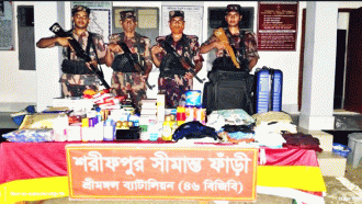 কুলাউড়ায় বিপুল পরিমাণ শুল্ক ফাঁকির মালামাল জব্দ