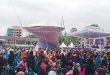 প্রধানমন্ত্রী পৌঁছানোর আগেই বাতাসে ভেঙে পড়লো প্যান্ডেল