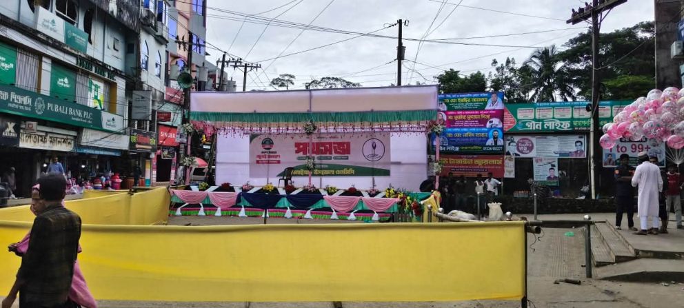 কানাইঘাটে এনসিপির মঞ্চ প্রস্তুত, কড়া নিরাপত্তায় পদযাত্রা আজ