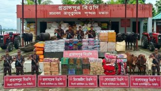 সিলেট সীমান্তে প্রায় কোটি টাকার ভারতীয় পণ্য জব্দ