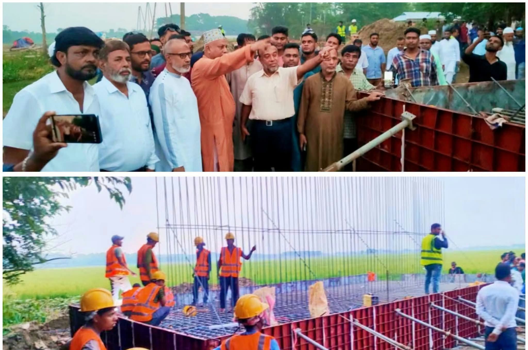 বহুল প্রত্যাশিত শিকপুর-বহরগ্রাম সেতুর কাজ পরিদর্শনে এমপি এমরান আহমদ চৌধুরী