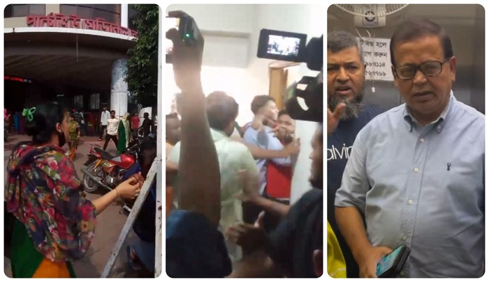 পার্কভিউ হাসপাতালের কর্মীদের আন্দোলন, বিএনপি নেতাকে ঘিরে ‘ভুয়া ভুয়া স্লোগান’, হামলা-মারধর