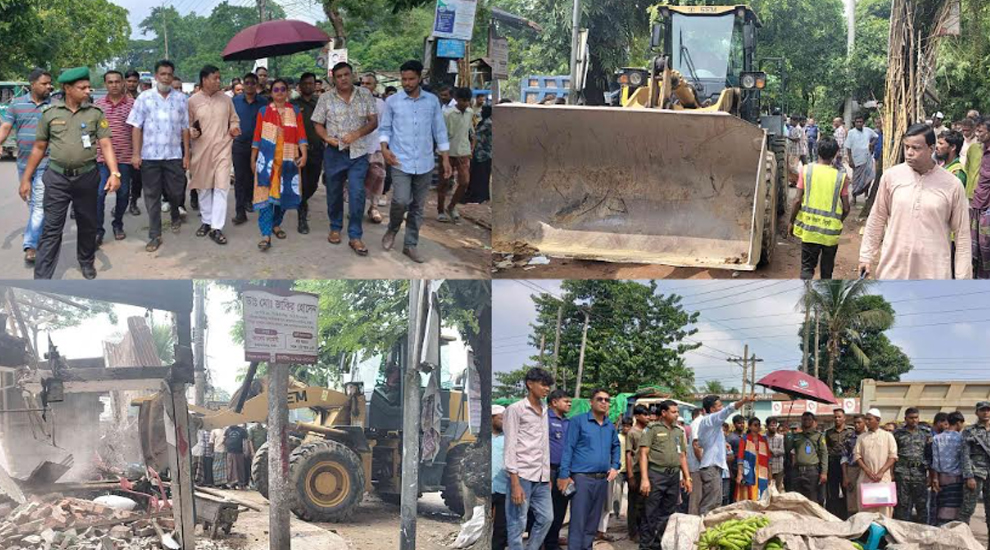 জৈন্তাপুরে দুই বাজারে ৬০ অবৈধ স্থাপনা উচ্ছেদ