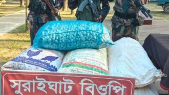 সিলেটের কানাইঘাটে জ ব্দ ২১ লাখ টাকার ভারতীয় পণ্য