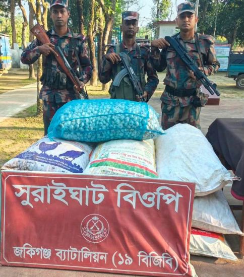 সিলেটের কানাইঘাটে জ ব্দ ২১ লাখ টাকার ভারতীয় পণ্য